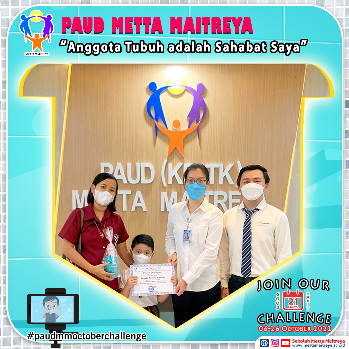 Penyerahan Piagam & Hadiah Challenge 21 Days Good Habit bulan Oktober 2022 | PAUD METTA MAITREYA